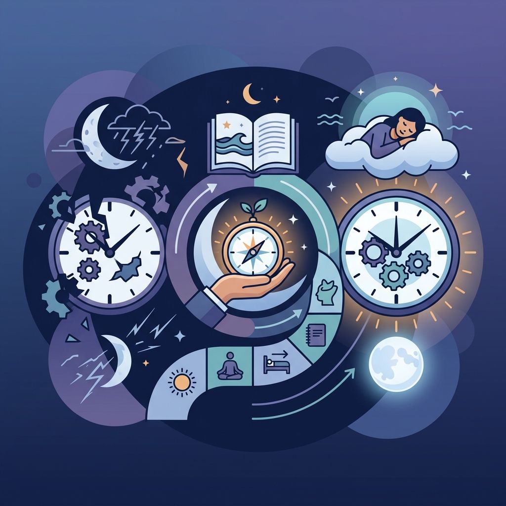 Explainer illustration — CBT-I, the gold standard treatment for chronic insomnia (SnoozeSync blog)